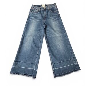 McGuire Jeans Womens 26 Blue Wide Leg Cropped Raw Shadow Hem High Rise Denim